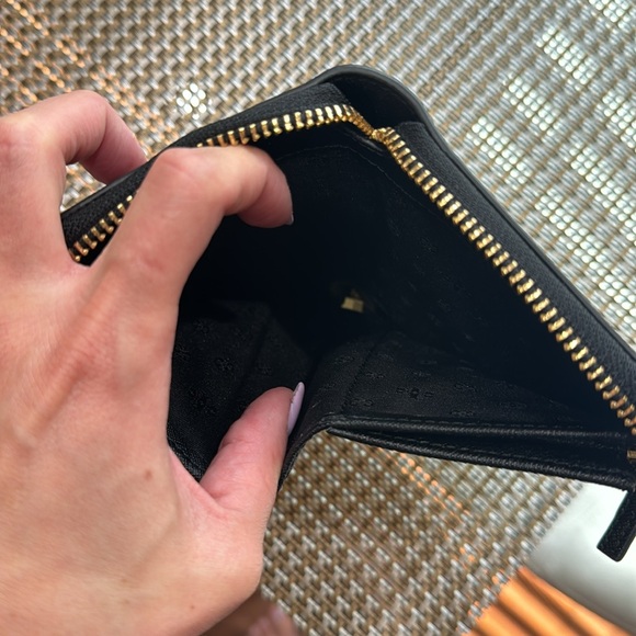 Tory Burch Black Zip Wallet with Gold Accent - Picture 5 of 5
